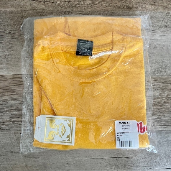 🌺 Obey Big Mood Bright Yellow Graphic Retro Boxy Fit Print Tee NWT - Picture 2 of 7